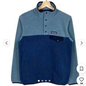 Patagonia Synchilla - Teal and Navy Fleece Pullover- size XXS